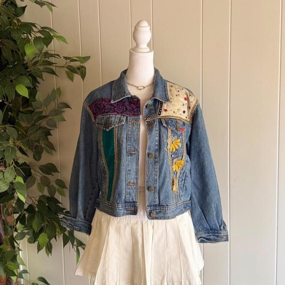 Mavis Denim 100% Cotton Embellished Jacket Women's Size Xs